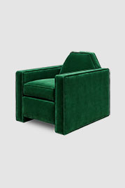 30 Rocko armchair in Como Emerald green velvet