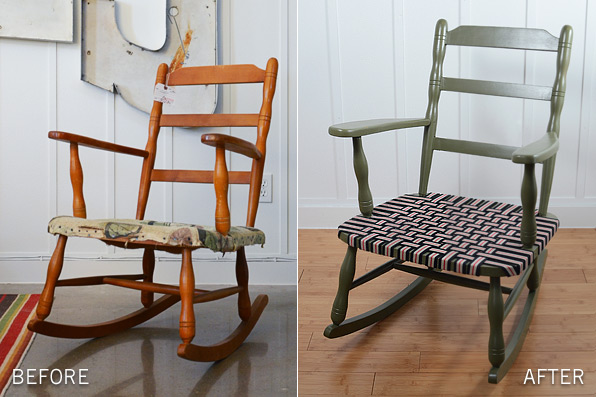 Rocking chair before and after