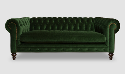 Green Velvet Chesterfield