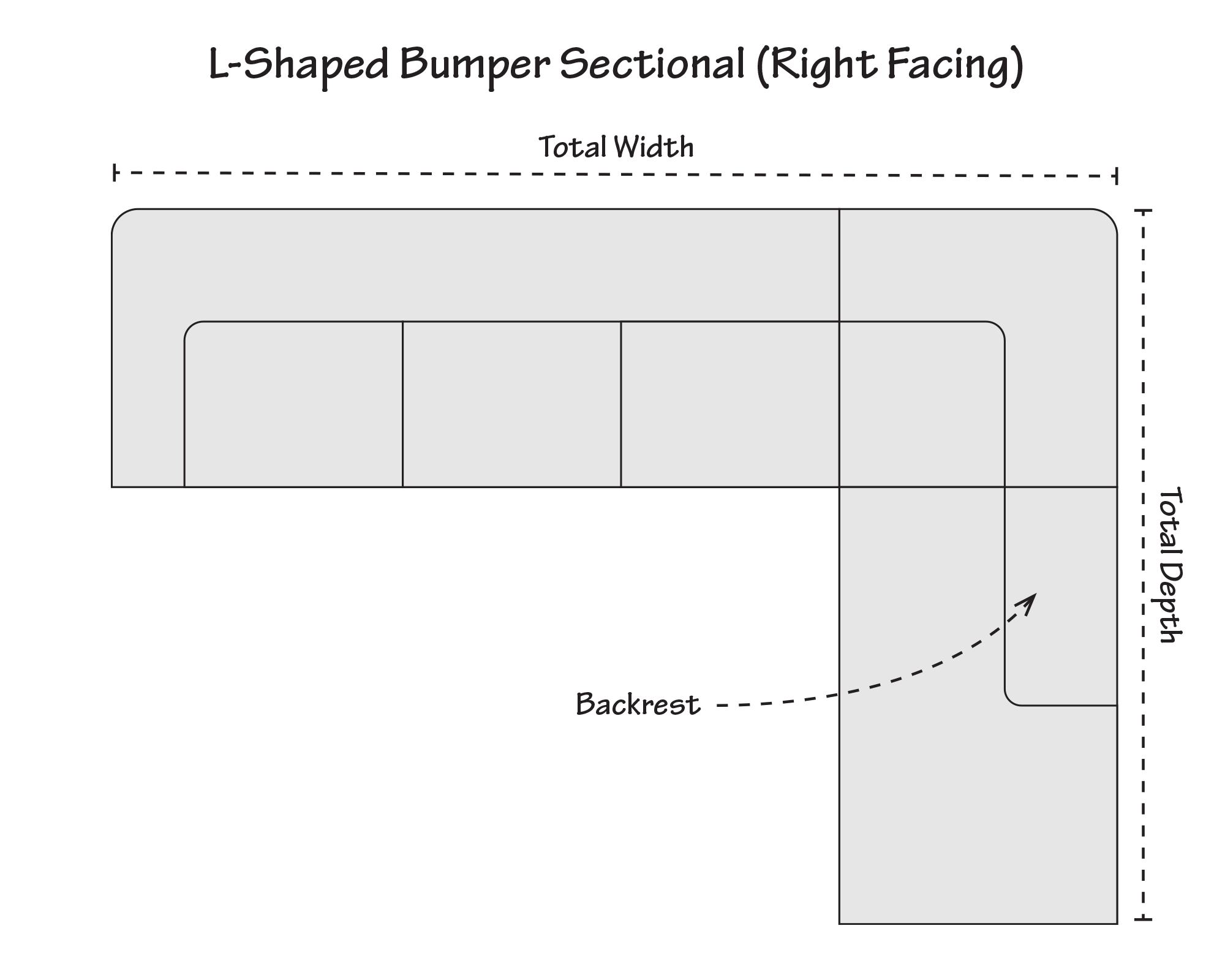 L sectional with bumper RAF