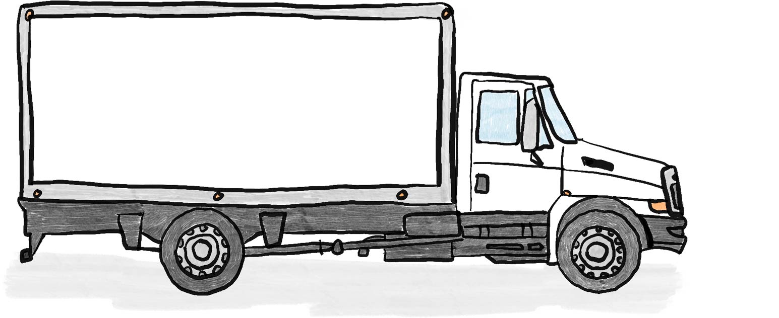 Illustration of furniture delivery truck