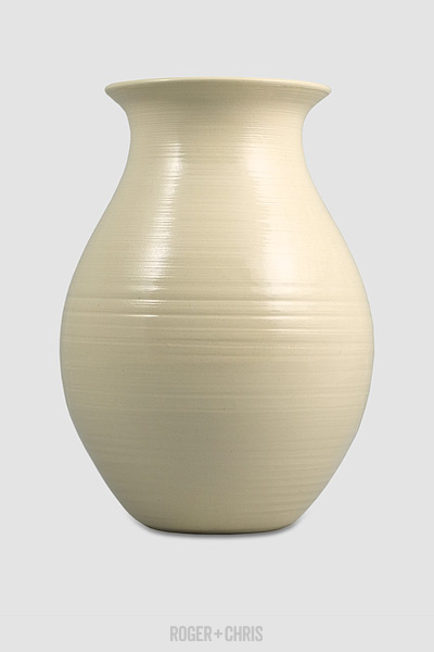 Flared-Lip Large Vase, Cream