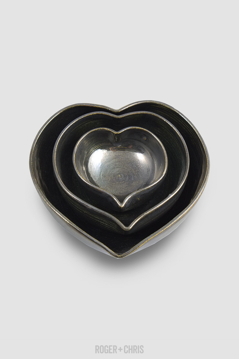 Heart-Shaped Nesting Bowls, Metal