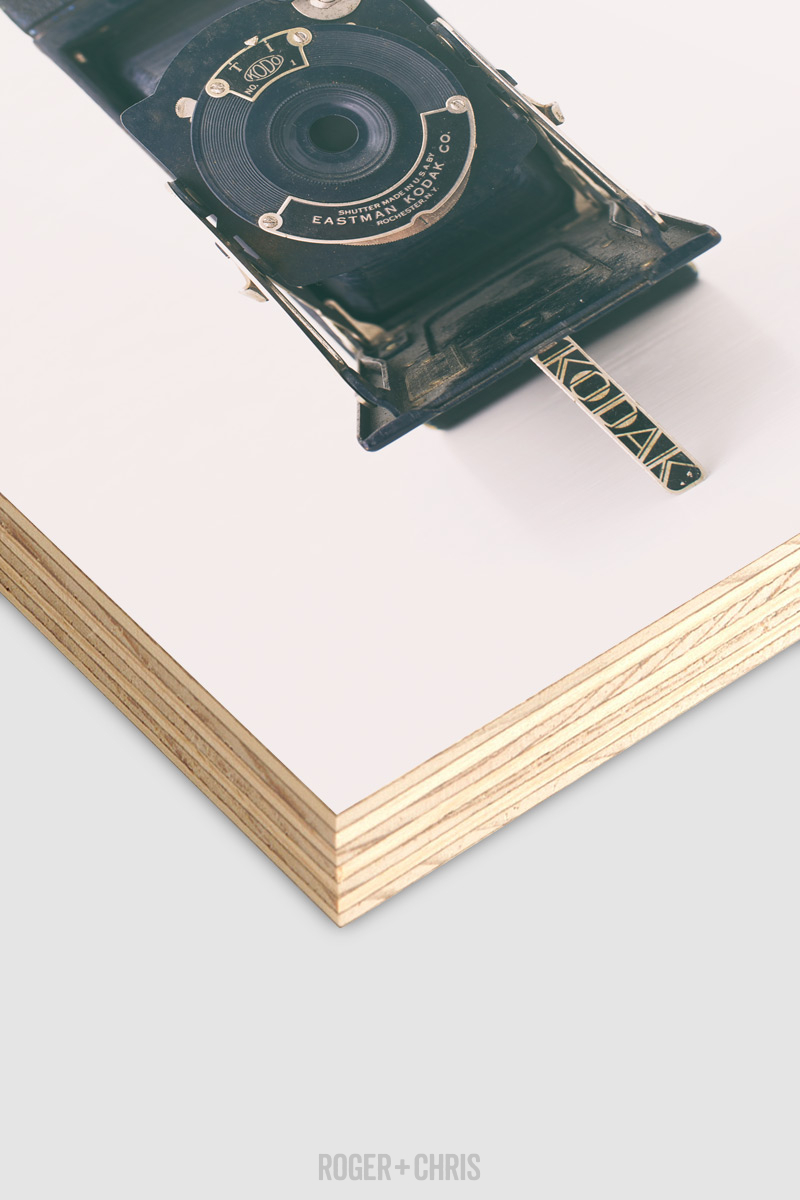 Kodak No. 1 Pocket Kodak Jr., Blue Antique Camera (Front) Plywood Print