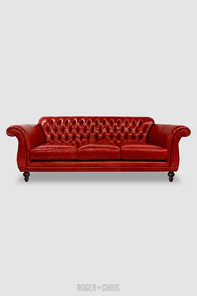 Hudson sofa in Mont Blanc Crimson red leather