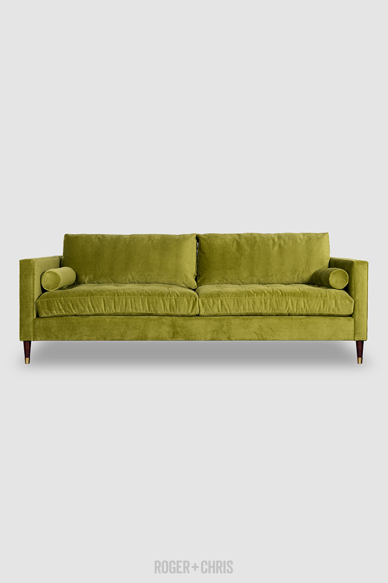 Lotsbestemming Dertig een andere 93" Natalie sofa in Cannes Midori green velvet | ROGER + CHRIS