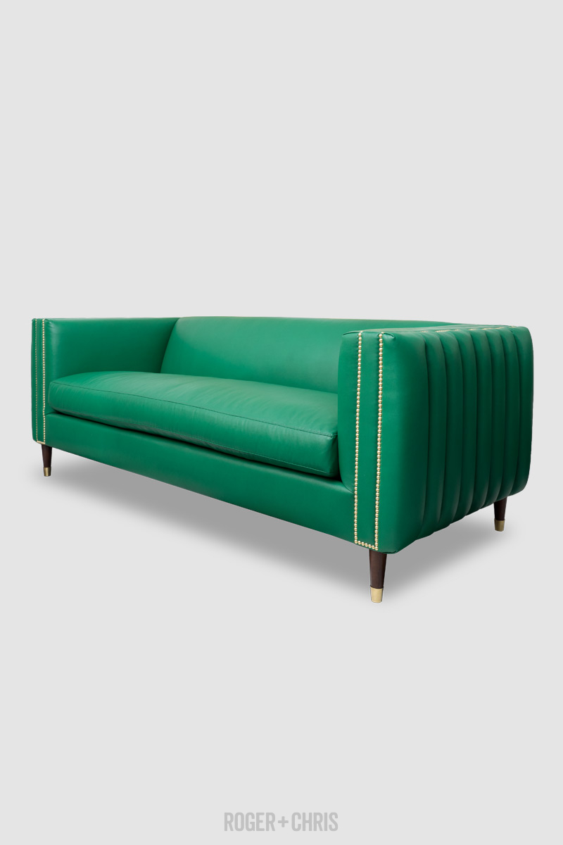 Electra Exterior Channel-Tufted Mid-Century Modern Sofa