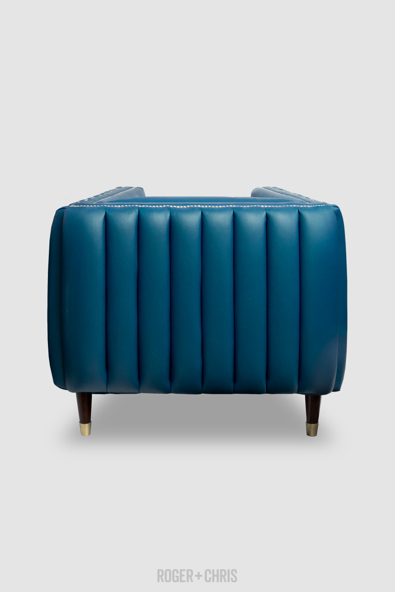 Electra Exterior Channel-Tufted Mid-Century Modern Sofa