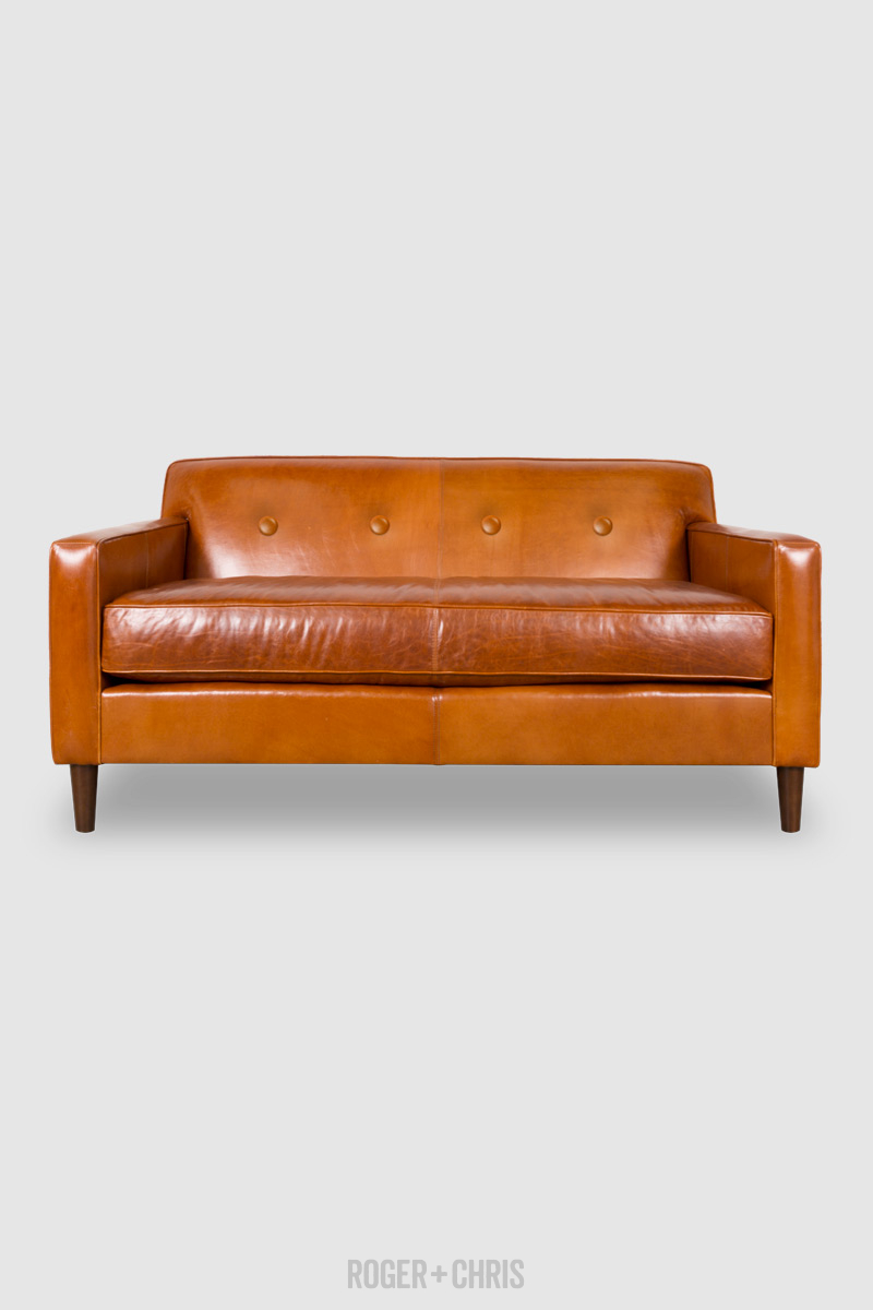 Mid-Century Modern Button-Back Track Arm Sofa