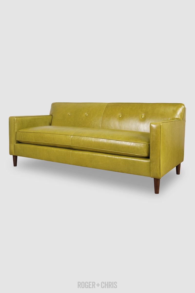 Mid-Century Modern Button-Back Track Arm Sofa