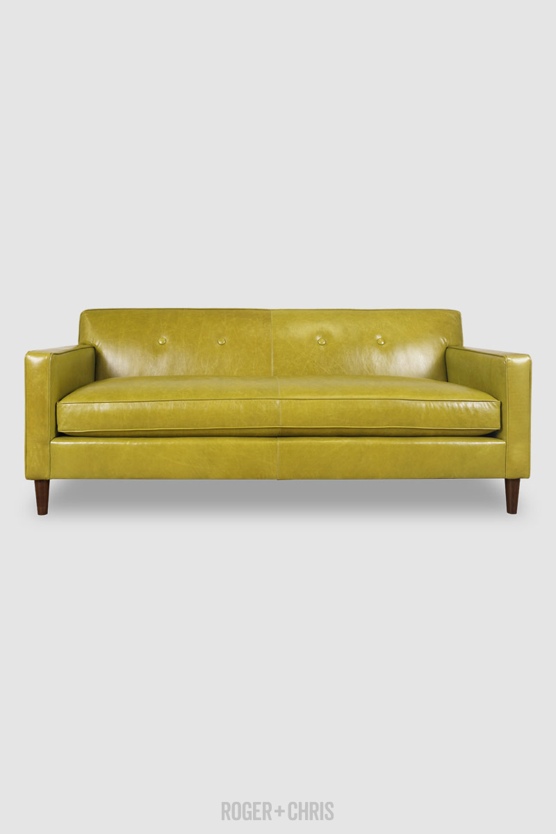 Mid-Century Modern Button-Back Track Arm Sofa