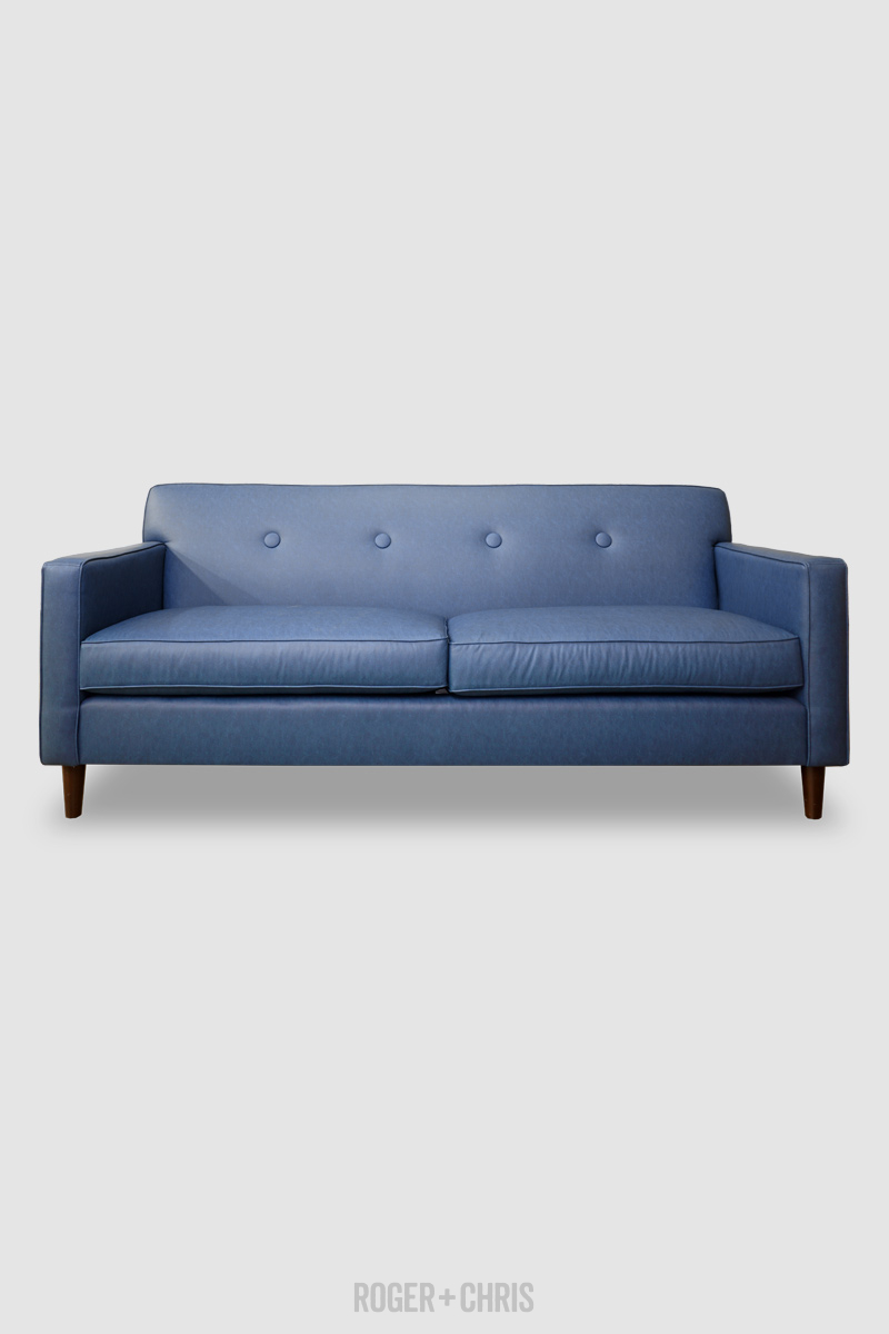 Mid-Century Modern Button-Back Track Arm Sofa