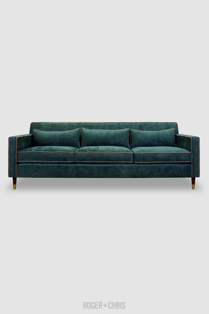 Mid-Century Modern Button-Back Track Arm Sofa