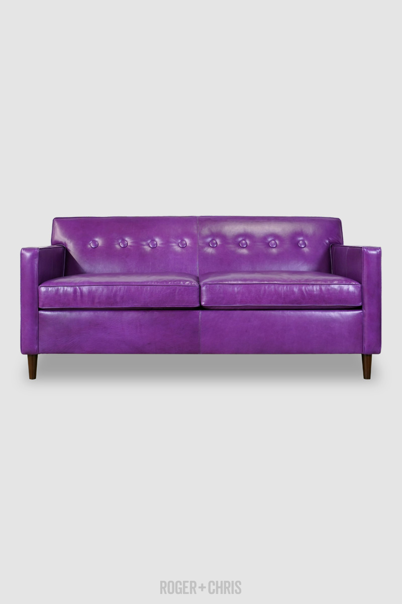 Mid-Century Modern Button-Back Track Arm Sofa