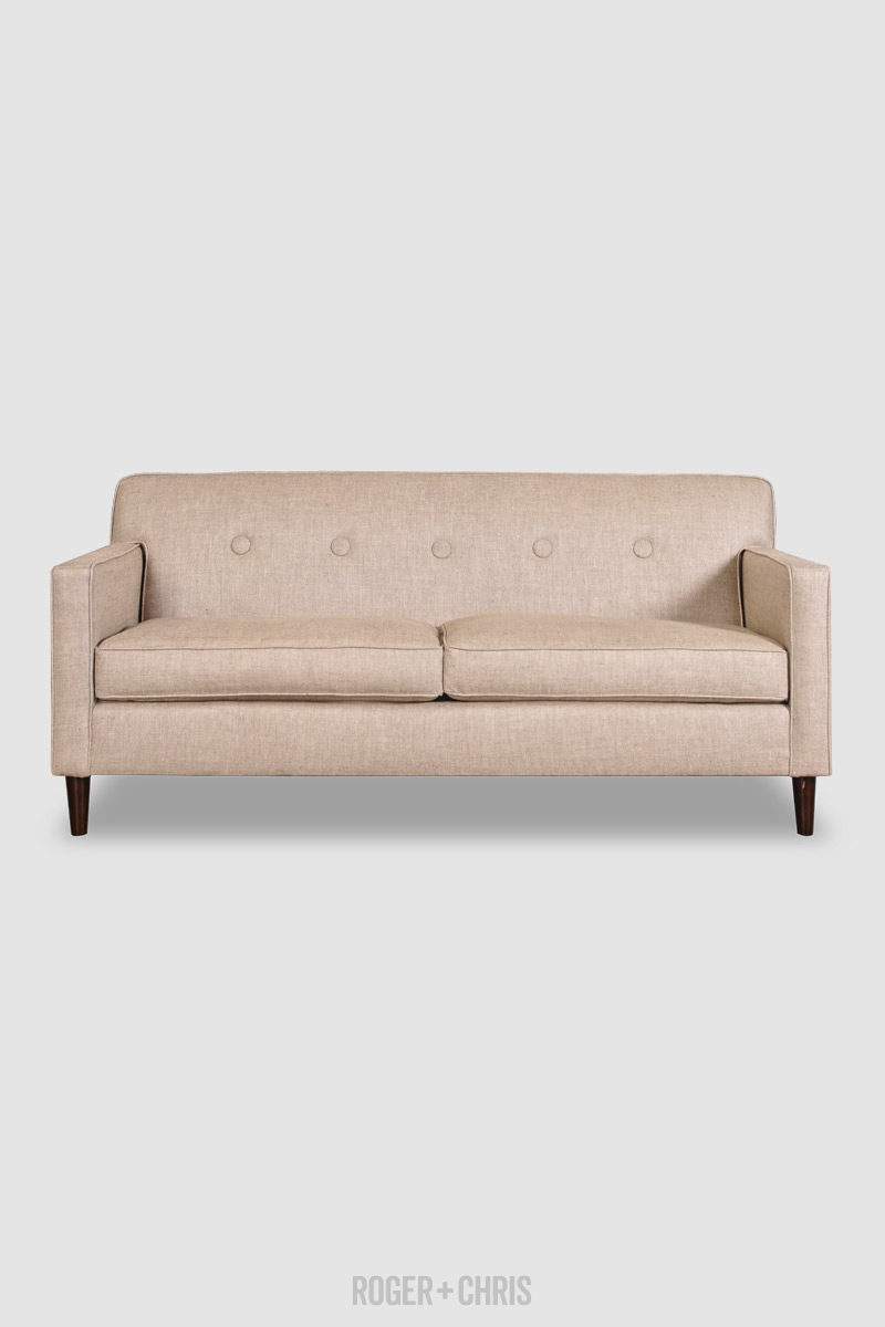 Mid-Century Modern Button-Back Track Arm Sofa