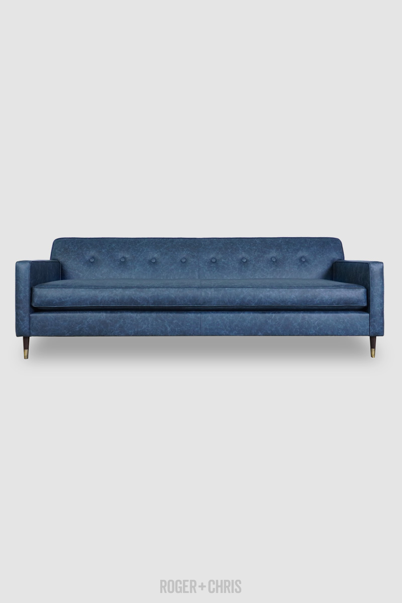 Mid-Century Modern Button-Back Track Arm Sofa