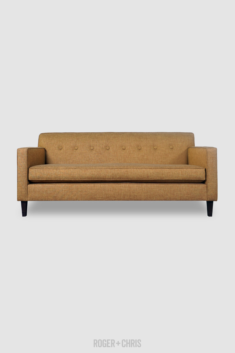 Mid-Century Modern Button-Back Track Arm Sofa