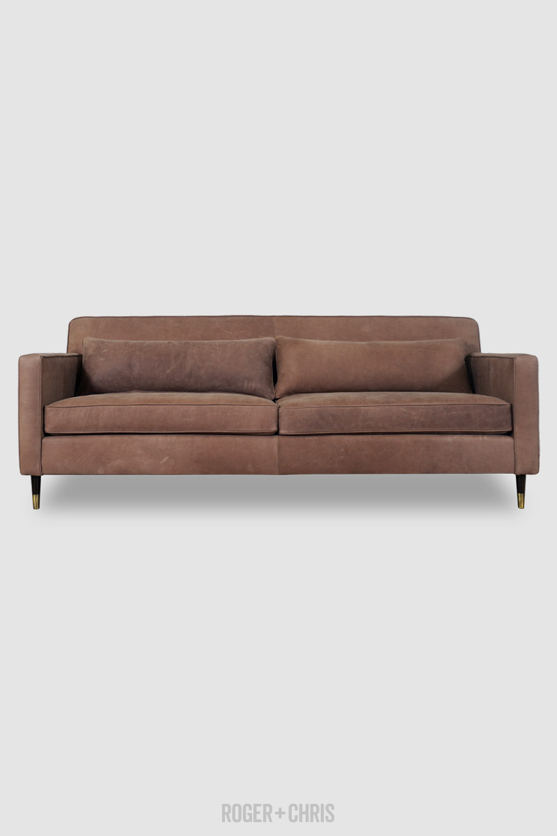 Mid-Century Modern Button-Back Track Arm Sofa