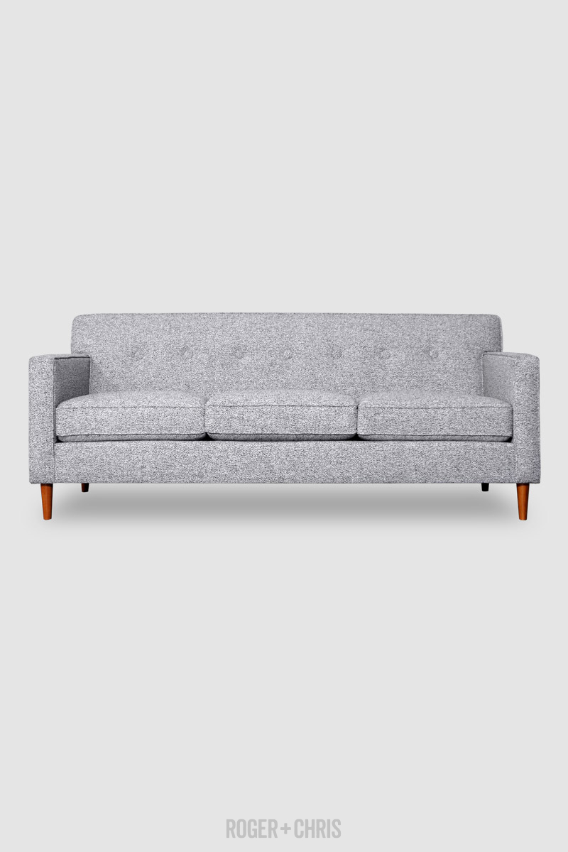 Mid-Century Modern Button-Back Track Arm Sofa