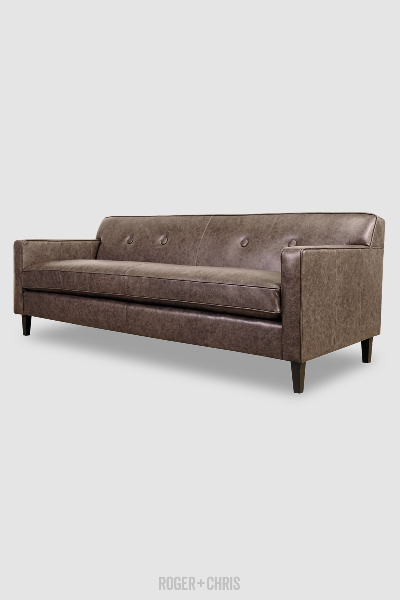 Mid-Century Modern Button-Back Track Arm Sofa