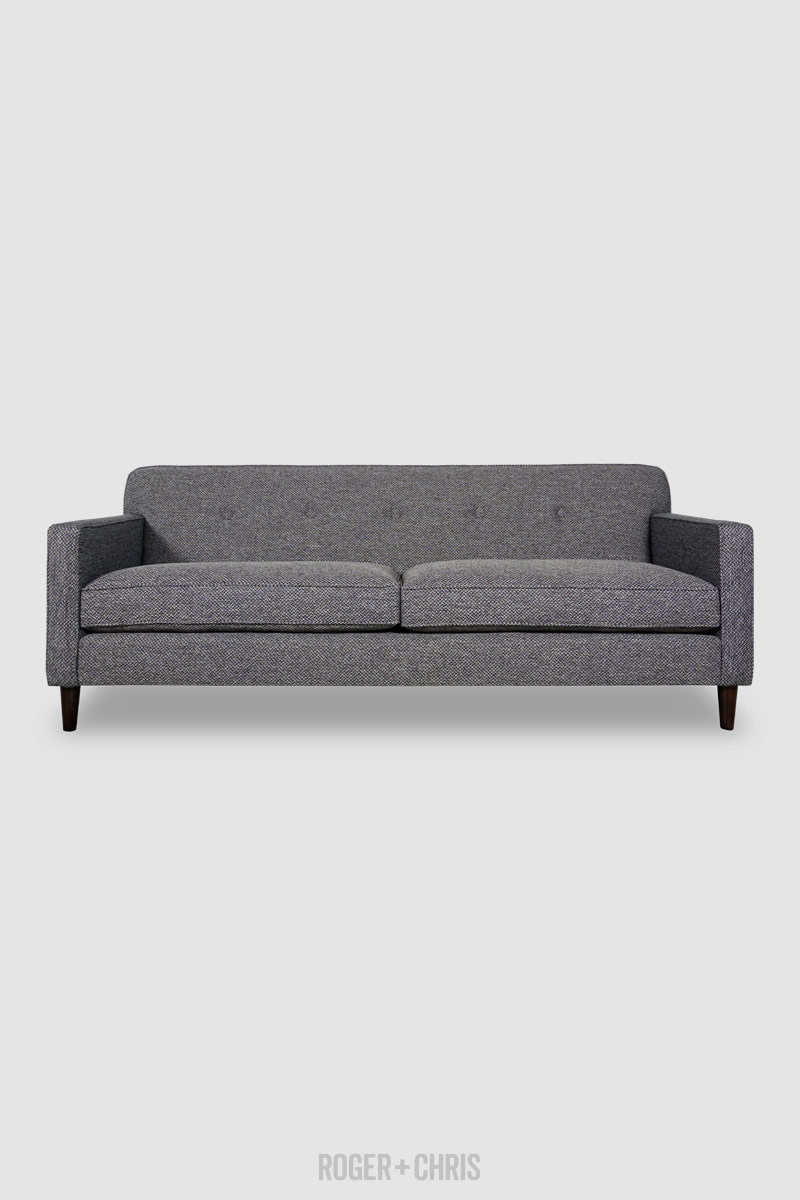 Mid-Century Modern Button-Back Track Arm Sofa