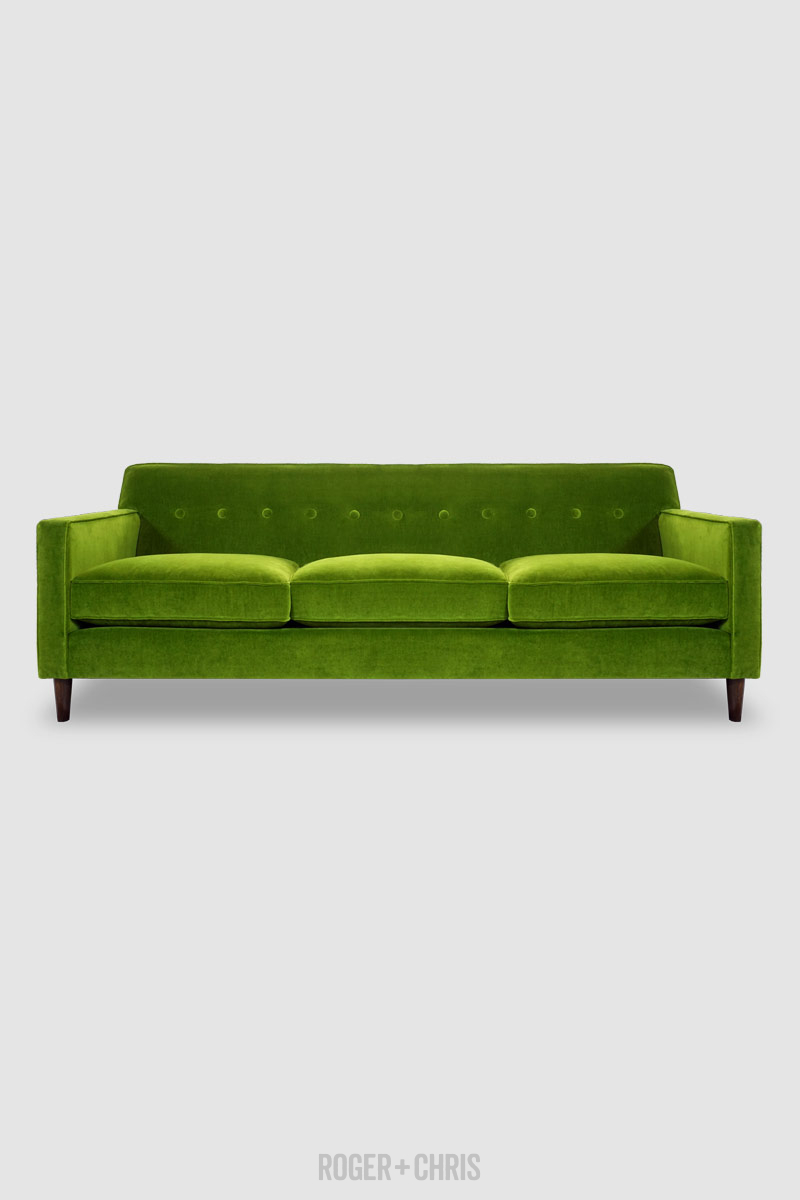 Mid-Century Modern Button-Back Track Arm Sofa