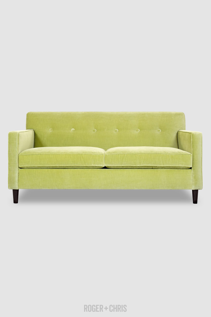 Mid-Century Modern Button-Back Track Arm Sofa