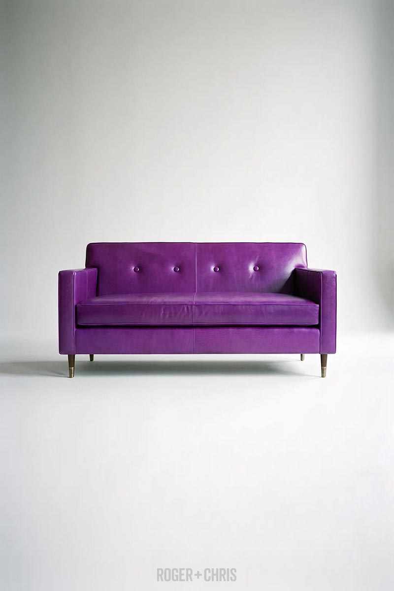 Mid-Century Modern Button-Back Track Arm Sofa