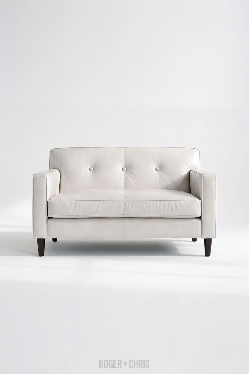 Mid-Century Modern Button-Back Track Arm Sofa