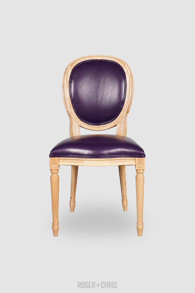 Purple Leather Seat Roger Chris, Purple Leather Dining Chairs