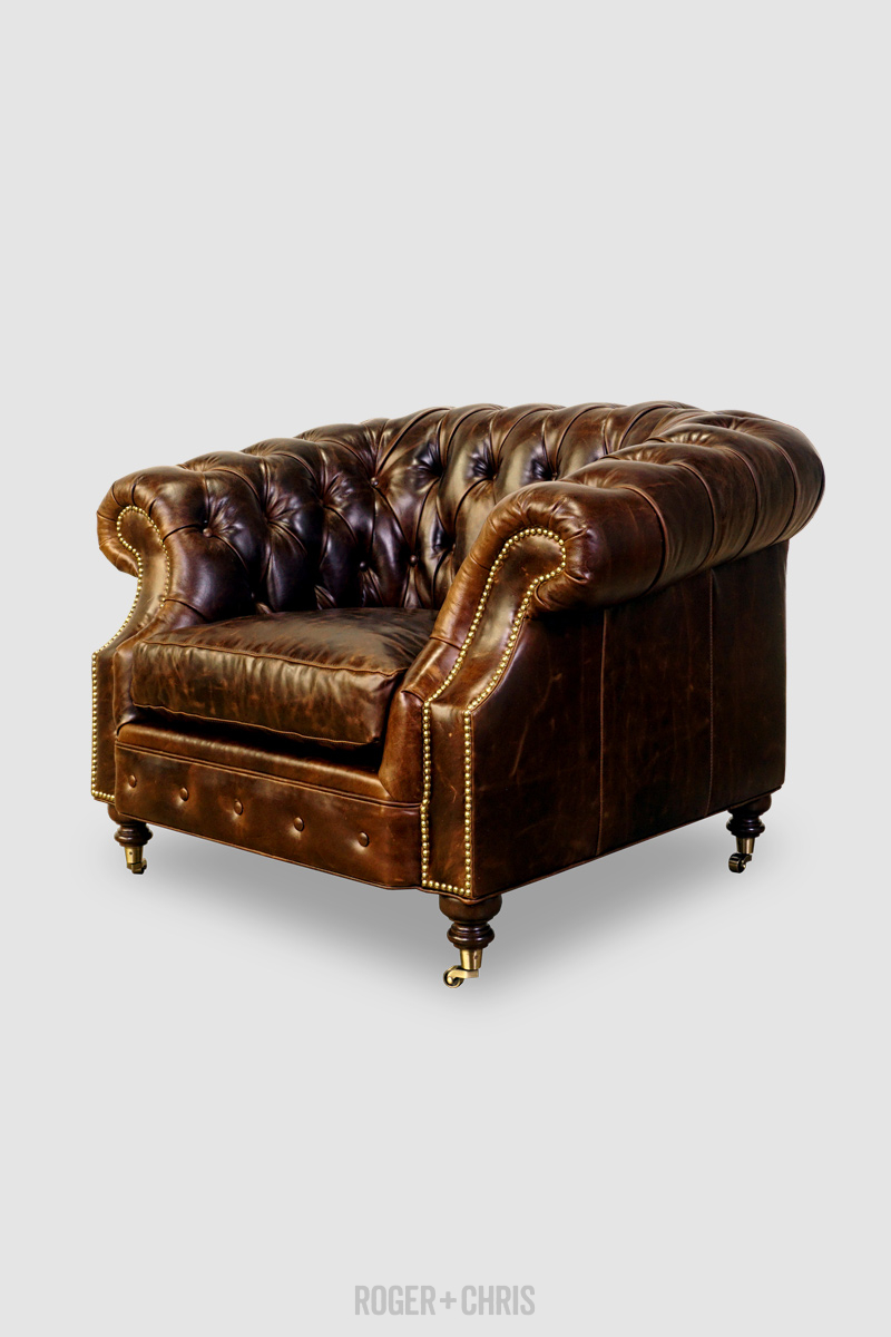 Cecil Armchair In Echo Cigar Leather