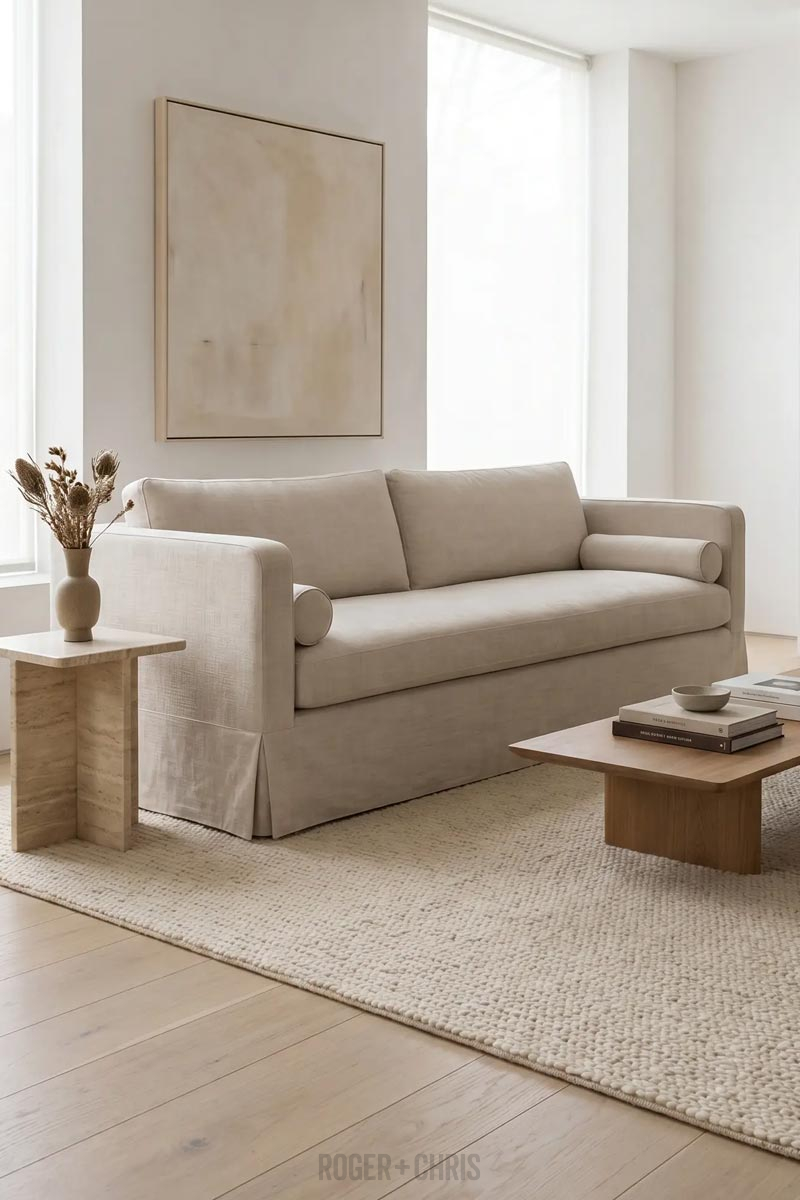 June Skirted Shelter Arm Sofa