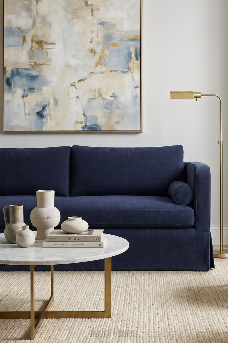 June Skirted Shelter Arm Sofa
