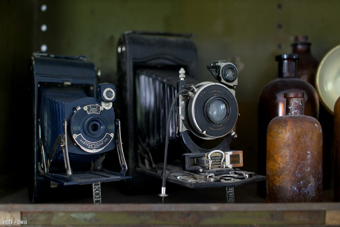 Antique cameras.