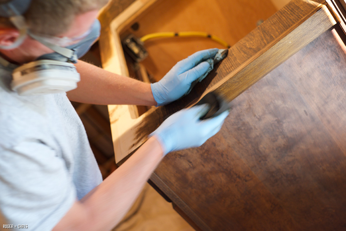 Removing cabinets.