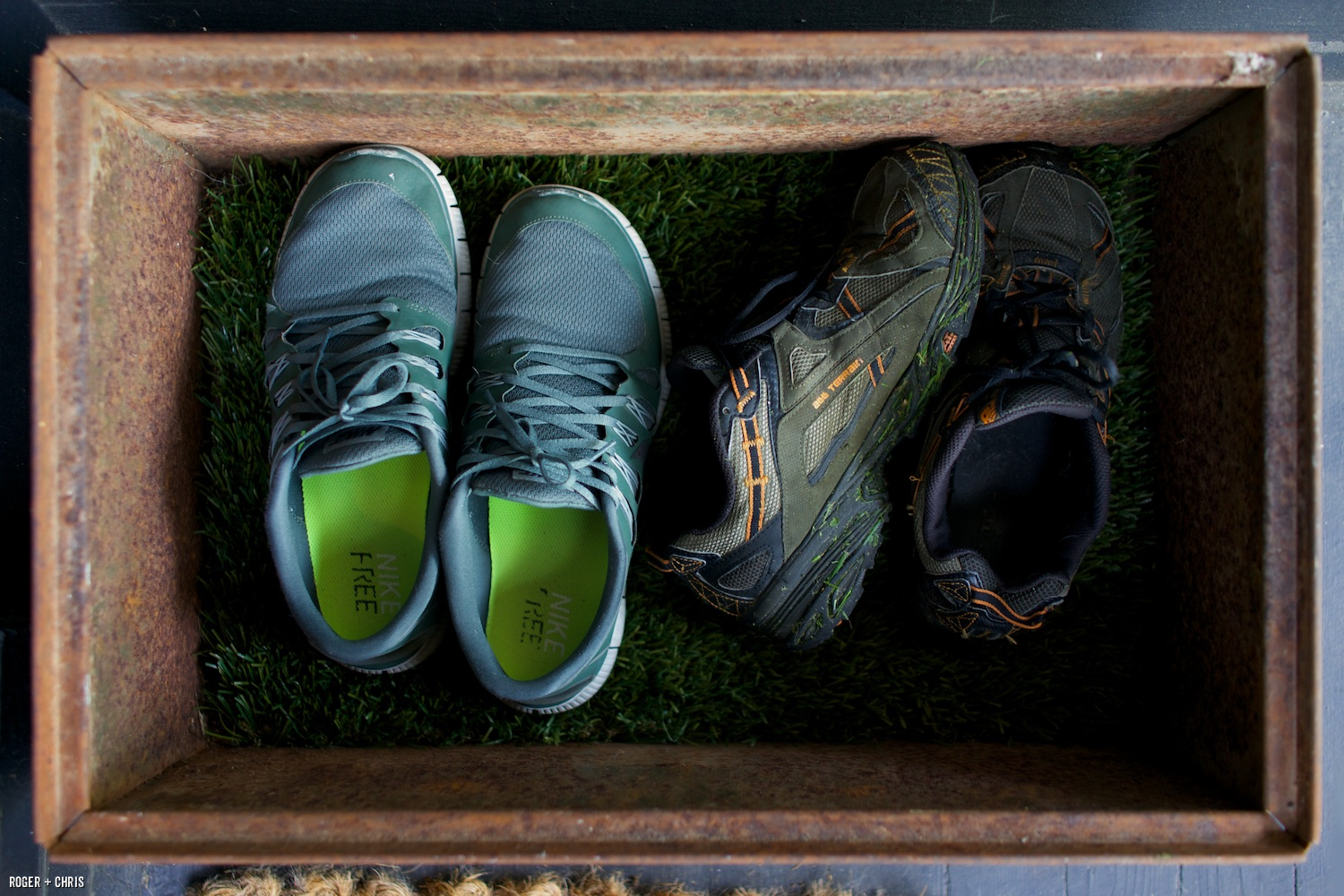 Shoes on the porch.